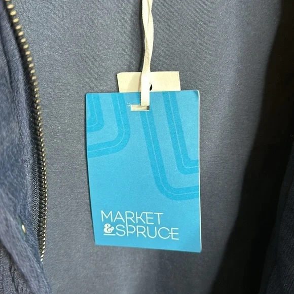 T39 Market & Spruce Quilted Coat Navy Blue New with Tags size XS Stitchfix Brand - Picture 7 of 11